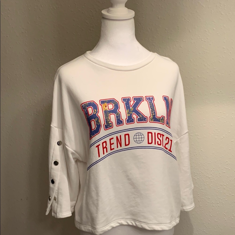 White Graphic Women's Top